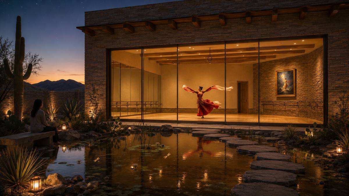 The courtyard and dragonfly pond
